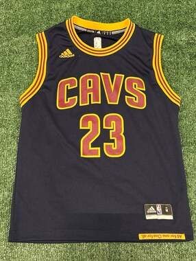 Youths Adidas Cleveland Cavaliers #23 Lebron James Blue Jersey Size M